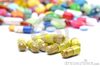 Assorted pills Stock Photo