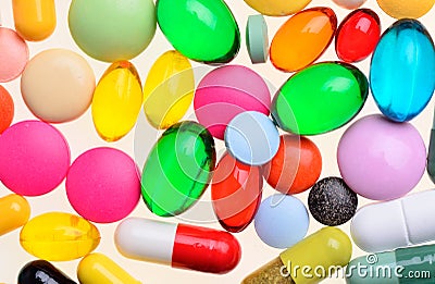 Assorted pills Stock Photo