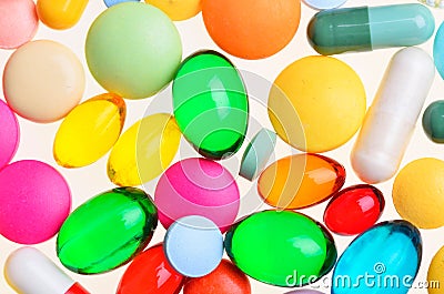 Assorted pills Stock Photo