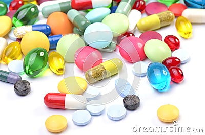 Assorted pills Stock Photo