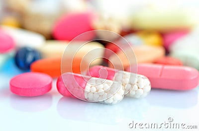 Assorted pills Stock Photo