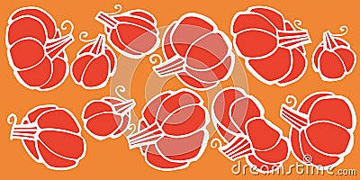Assorted pumpkin silhouette for print and cut Vector Illustration
