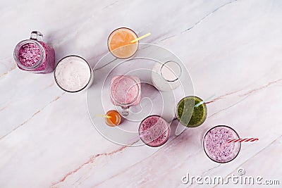assorted refreshing drinks table. High quality photo Stock Photo