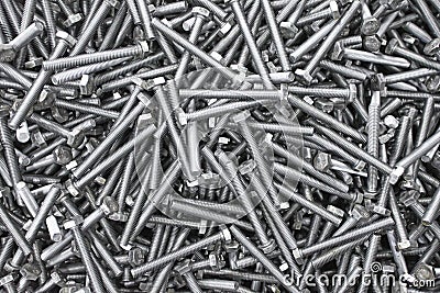 Assorted screw- nut closeup Stock Photo