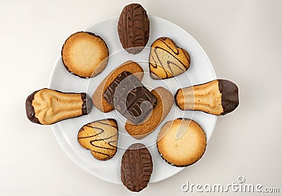 Assorted shortbread dough biscuits Stock Photo