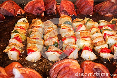 Assorted skewers Stock Photo