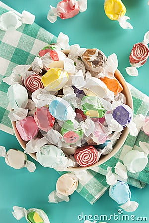 Assorted Sweet Saltwater Taffy Stock Photo