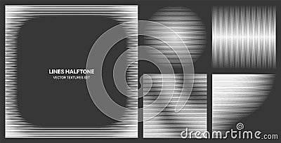 Assorted Various Contrast Halftone Streaking Textures Vector Patterns Background Vector Illustration