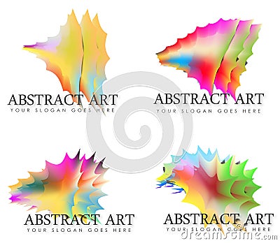 Assortment of Abstract RAinbow Art Logos Stock Photo