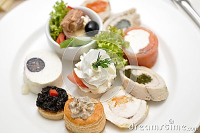 Assortment of aperitif Stock Photo