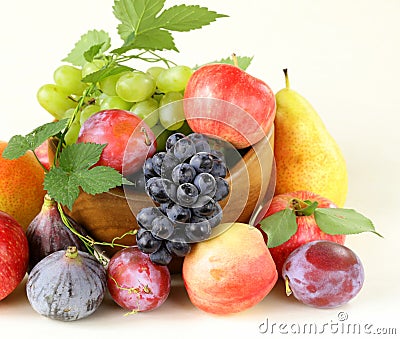 Assortment autumn harvest fruit Stock Photo