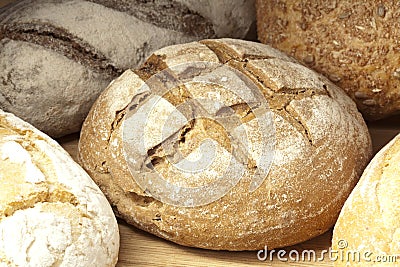 Assortment of baked bread Stock Photo