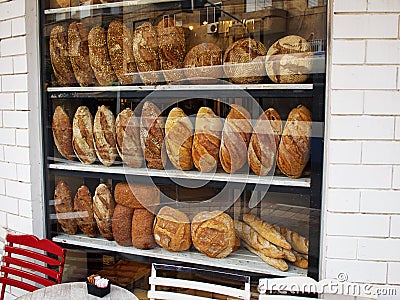 Assortment of baked bread Stock Photo