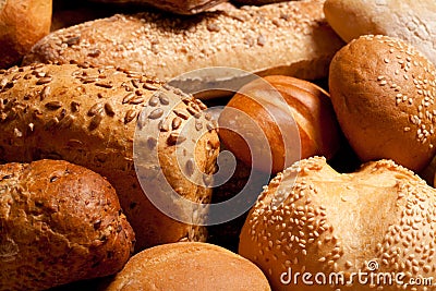 Assortment of baked bread Stock Photo