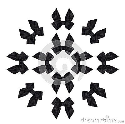 Black Bows Circled Stock Photo