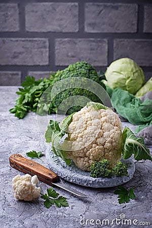 Assortment of cabbages Stock Photo