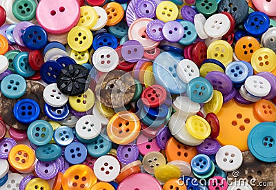 Assortment of coloured Buttons Background Stock Photo