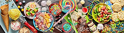 Assortment of colourful, festive sweets and candy Stock Photo