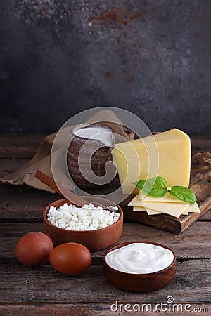 Assortment dairy products Stock Photo