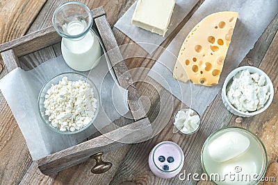 Assortment of dairy products Stock Photo