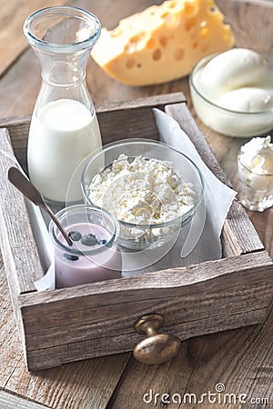 Assortment of dairy products Stock Photo