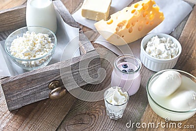 Assortment of dairy products Stock Photo