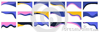 Assortment of different shapes for web site headers or footers. Landing page separator template for design layouts Vector Illustration