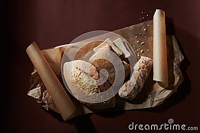 Assortment of different types of bread Stock Photo