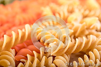 Assortment of different types of gluten-free penne pasta from chickpeas, red lentils, peas Stock Photo