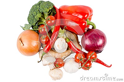 Mixed fresh farm vegetables Stock Photo