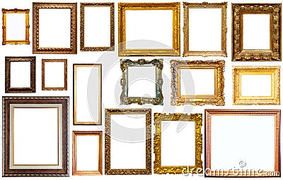 Assortment of isolated frames Stock Photo