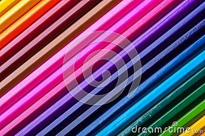 Assortment of multicolored crayons, macro view Stock Photo