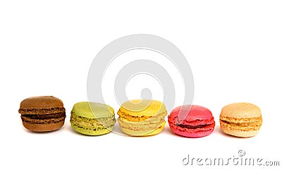 Assortment of multicolored macaroon cookies Stock Photo