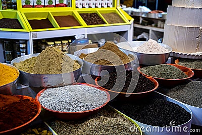 Assortment of nuts in Doha market Qatar Stock Photo