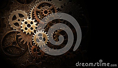 Assorted old gears Stock Photo