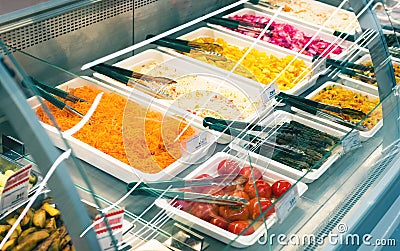 Assortment of pickled salads sale Stock Photo