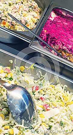 Salads at sale Stock Photo