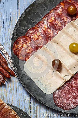 Assortment of sausages typical of Spain Stock Photo
