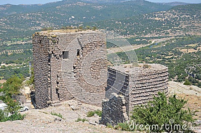 Assos fortress and temple of athena, Canakkale, Turkey Stock Photo