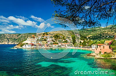 Assos on the Island of Kefalonia in Greece Stock Photo