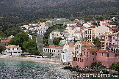 Assos village in Cephalonia Stock Photo