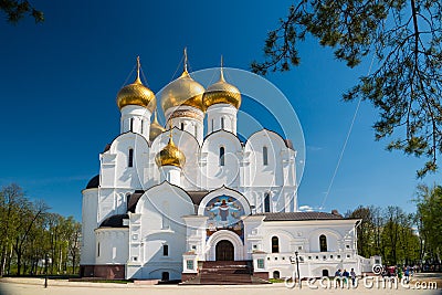 Assumption cathedral of the Russian orthodox church, Yaroslavl. Editorial Stock Photo