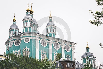 A view of Smolensk Assumption Cathedral. Stock Photo