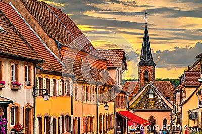 Assumption Church in la Petite-Pierre - Alsace, France Editorial Stock Photo