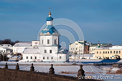 Assumption Church symbol of city Cheboksary, Russia. Editorial Stock Photo