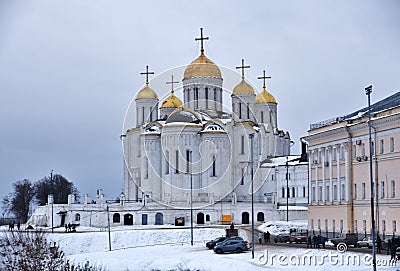 Assumption church in Vladimir town, Russia. Editorial Stock Photo