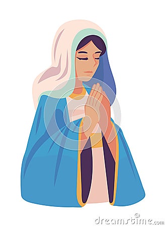 assumption of mary praying Vector Illustration