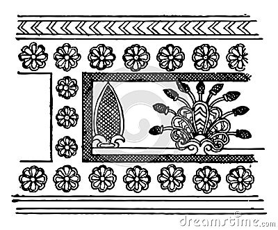 Assyrian Ornament vintage illustration Vector Illustration