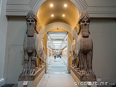 Assyrian sculpture in British museum Editorial Stock Photo