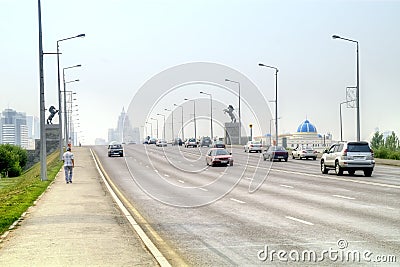 Astana. Bridge. Cityscape Editorial Stock Photo